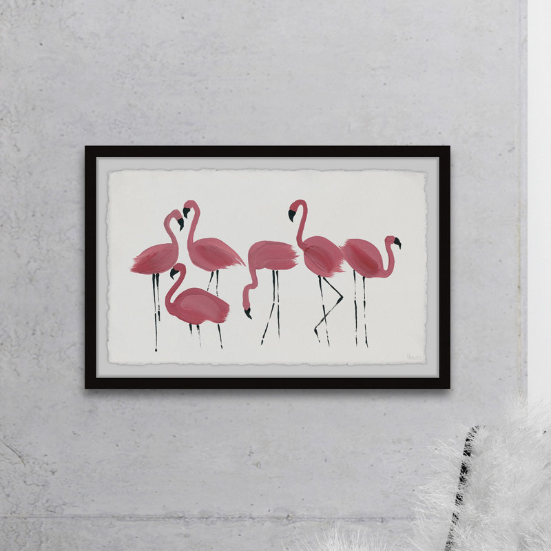 «Flamingo Art», reproduction encadrée, H 24 po x l 36 po x P 1,5 po