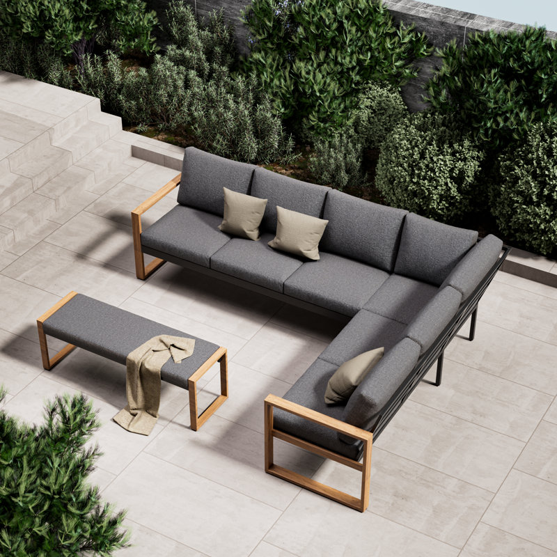 Arunas 8-Person Aluminum Patio Conversation Set
