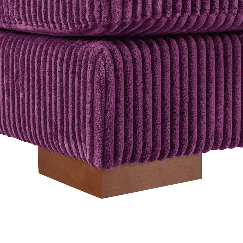 Canapé modulaire Amritbir de 157,5 po de largeur faisant face à la droite, Velours côtelé mauve