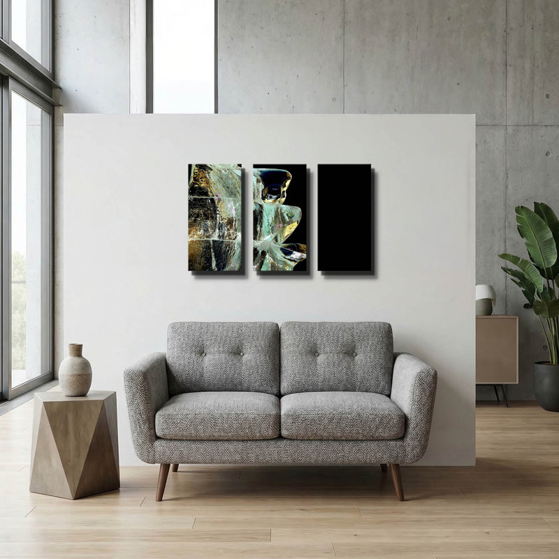 « Ma voix, sculpture de glace, Bal de Neige » de Clive Branson, triptyque mural, 91,4 cm x 61 cm, 78 po x 34 po