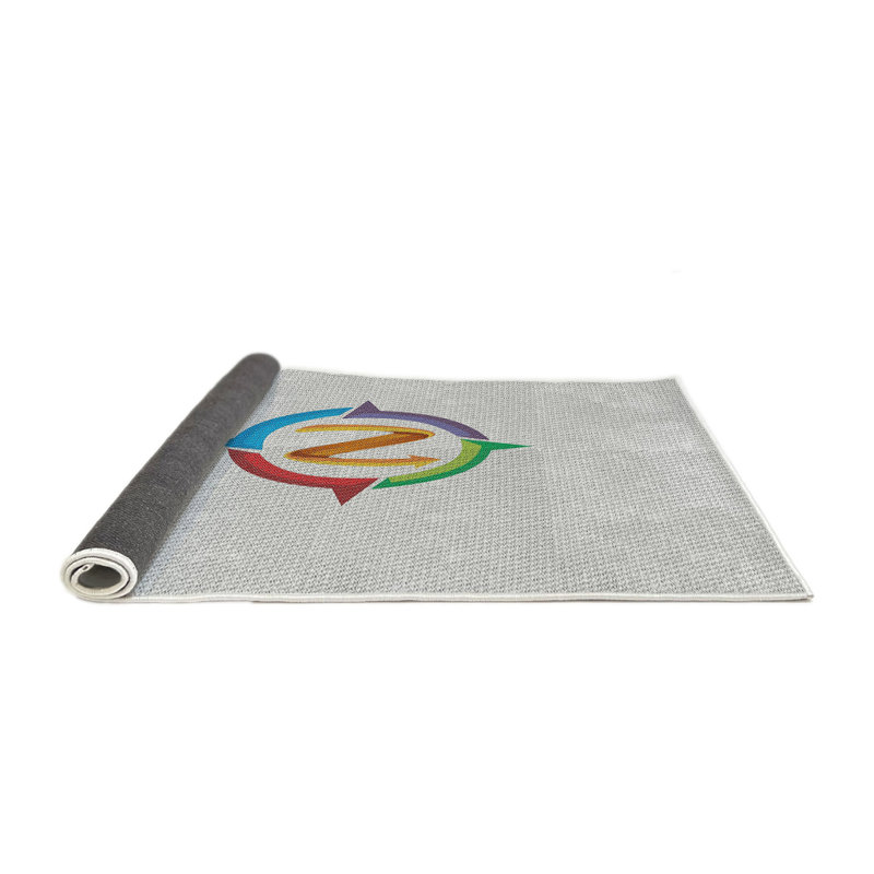 Tapis rouge/bleu/vert tissé à la machine, Rond 5 pi