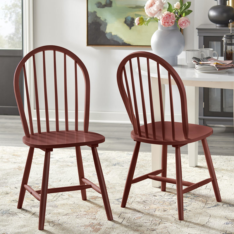 Chaise d'appoint en bois massif Framlingham, Rouge