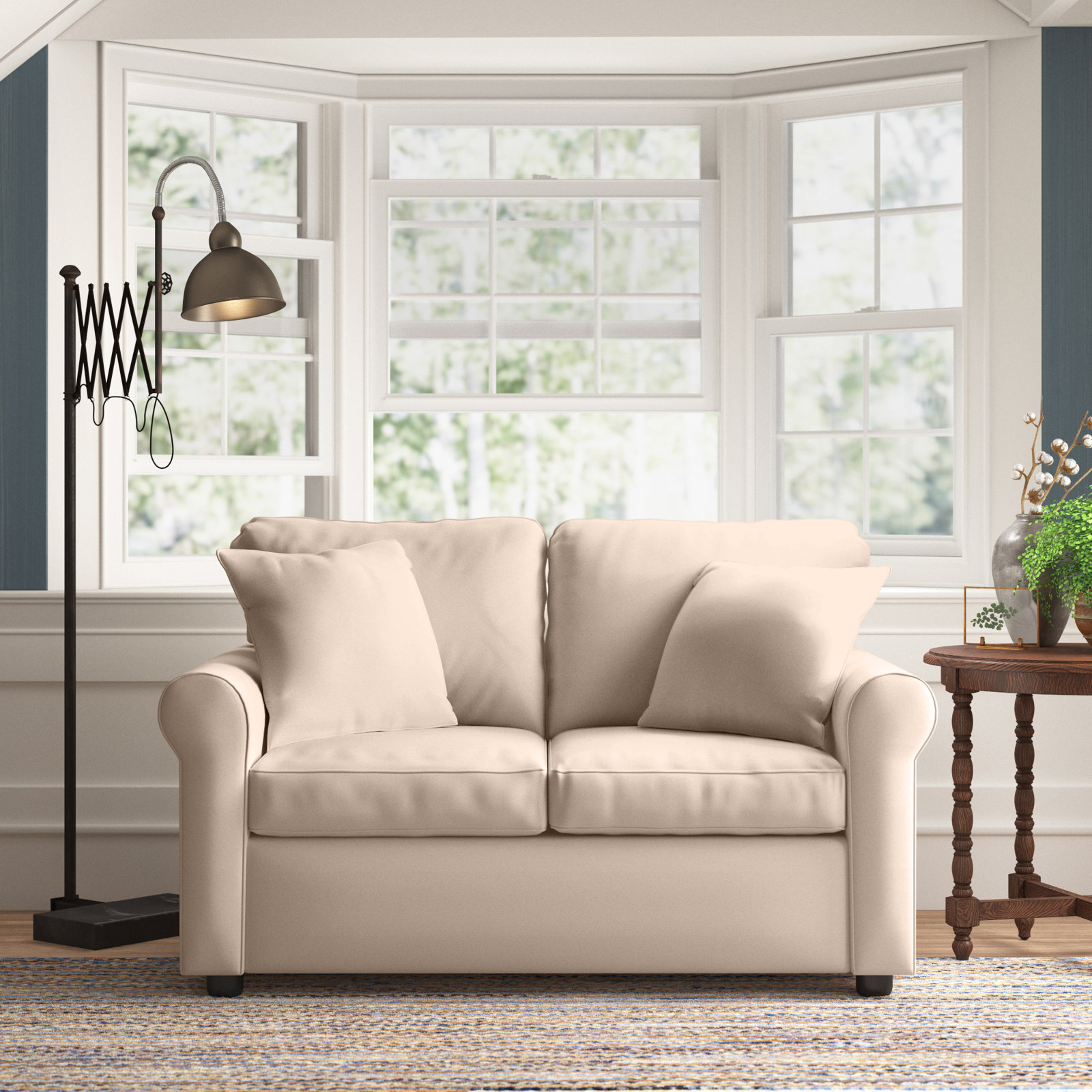 Warrington 60'' Upholstered Loveseat, Conversation Linen Basketweave