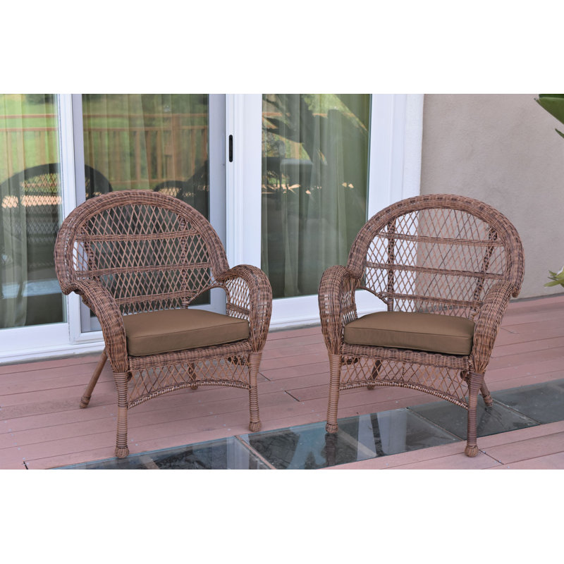 Chaise de patio avec coussins Maltby, Brun, Miel