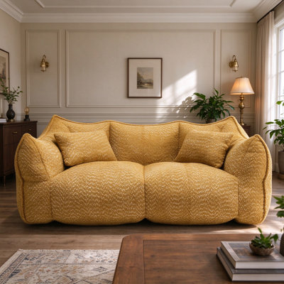 Canapé compressé, fauteuil à deux places avec coussins et accoudoirs pour le salon de la chambre à coucher