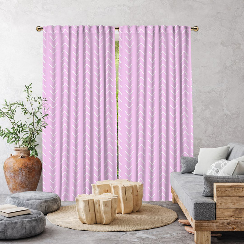 Bohemian Room Lined Single Panel Curtain, Pink, 140cm Width x 295cm Drop