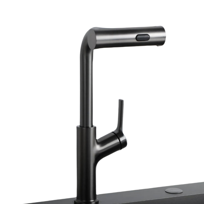 Robinet de cuisine Waterfall, Bronze industriel-noir
