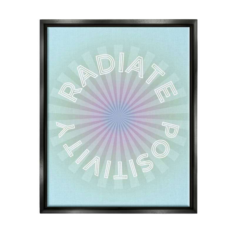 "Rayon Positivité bleue" par Lil 'Rue, impression, Cadre flottant noir de jais, H 21 po x l 17 po x P 1,7 po