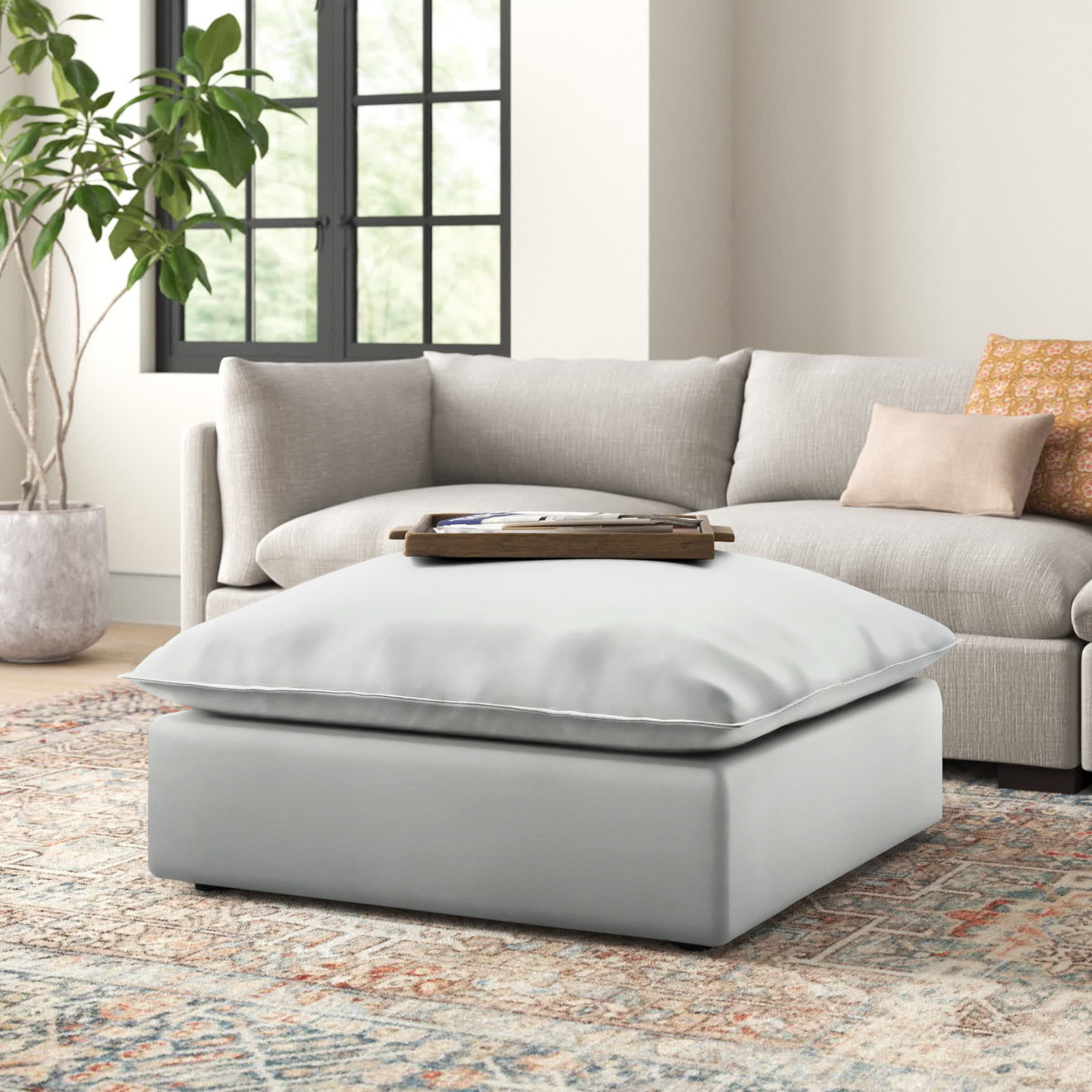 Ellaria 40" Ottoman, Peyton Pearl