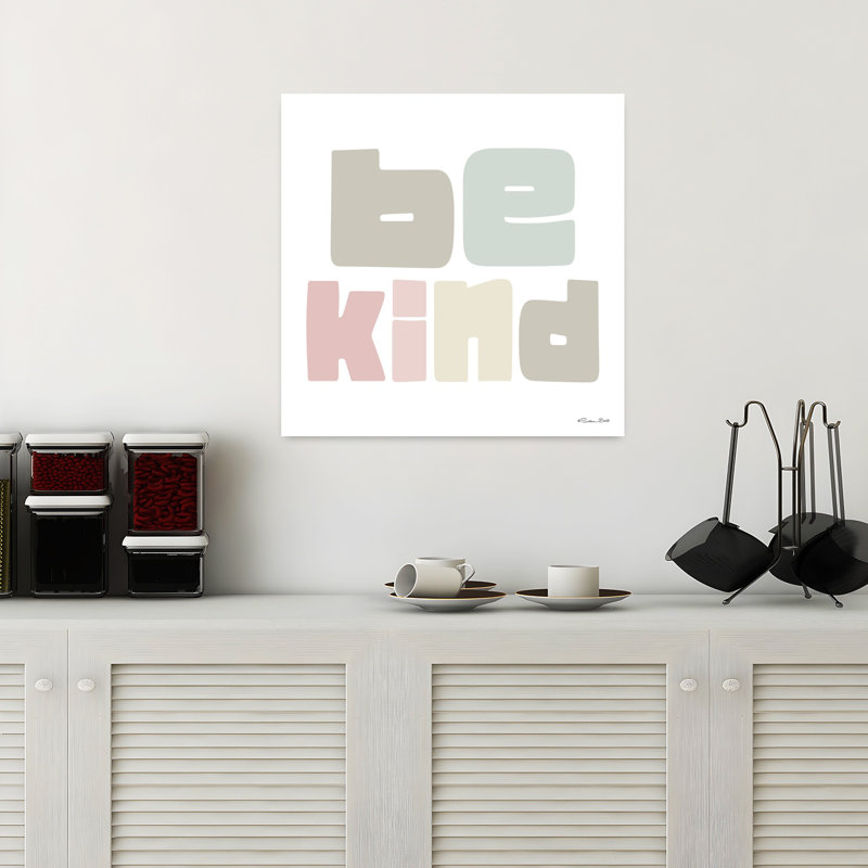 «Be Kind», art abstrait moderne minimaliste, H 18 po x l 18 po