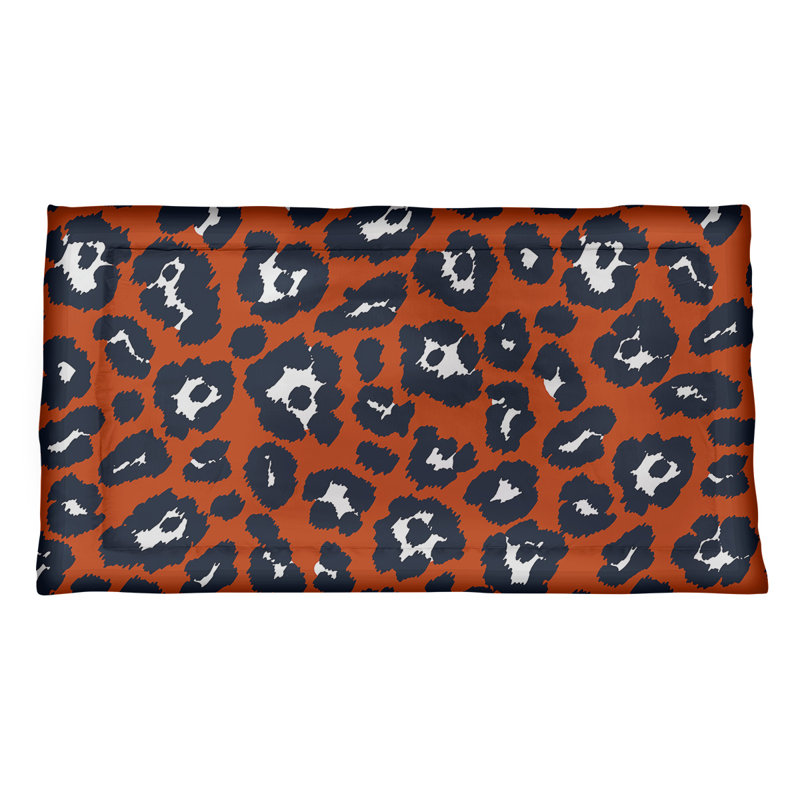 Taie décorative à imprimé léopard Chicago football, Standard, Orange / Noir / Blanc, Microfibre