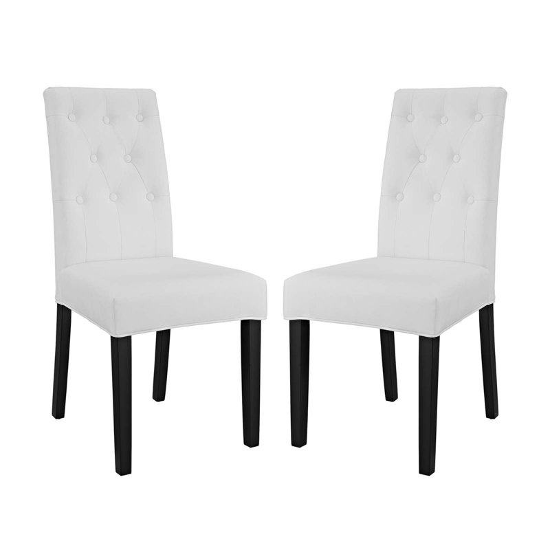 Modway Confer Dining Side Chair, Vinyl White