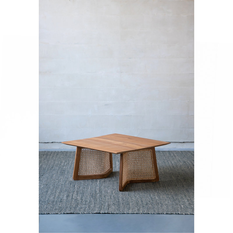27.6X27.6X13.8" Teak Coffee Table