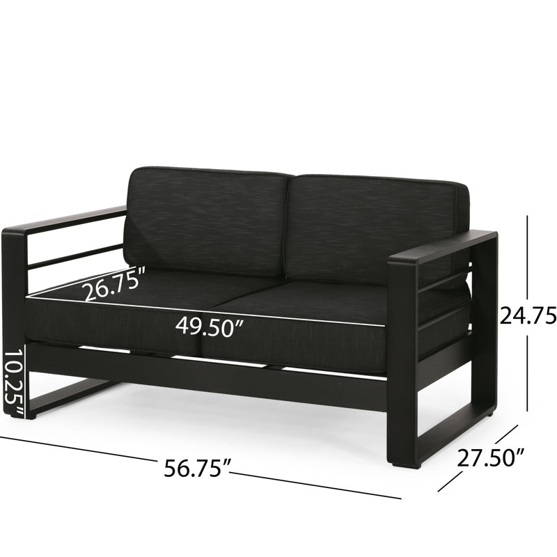Dark Gray Aluminium Bay Mp1 Backyard - Versatile Seating, 56.34 In. Depth, 27.62 Width, 24.45 Height Construction, 41.01 Lb