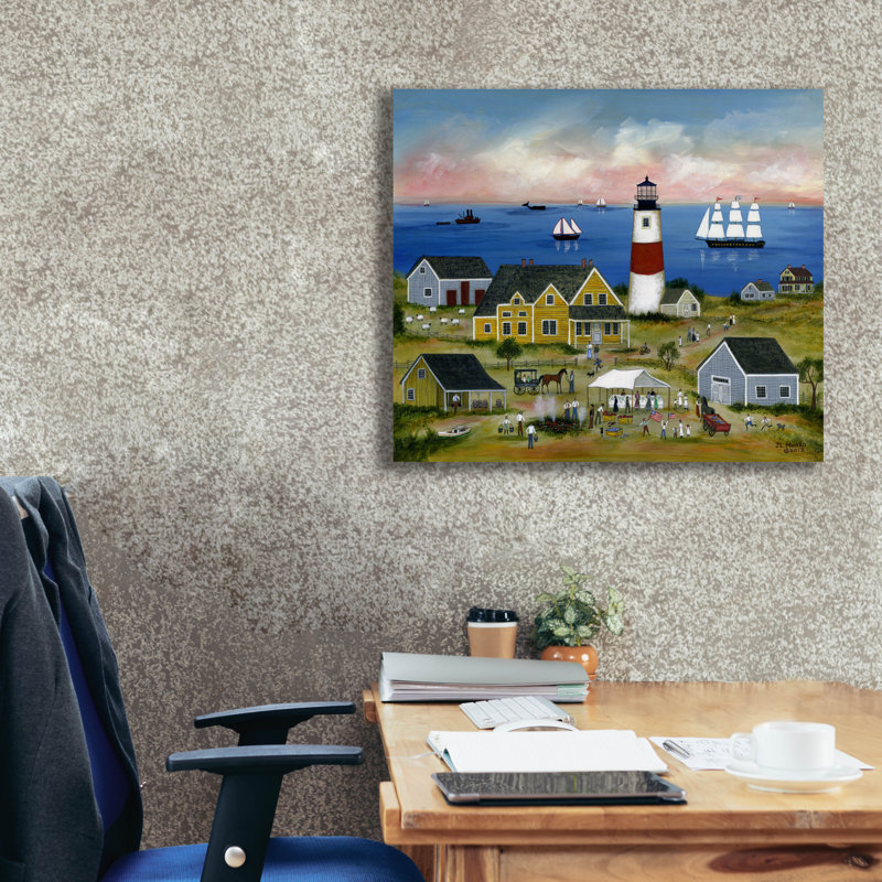  «Clambake At Sankaty Light (1)» par JL Munro, art mural sur toile, 30 po x 26 po