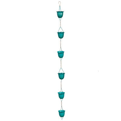 Hulse 72" Blue Flower Cup Rain Chain