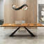 Bureau rectangulaire en bois massif brun + noir-107197795