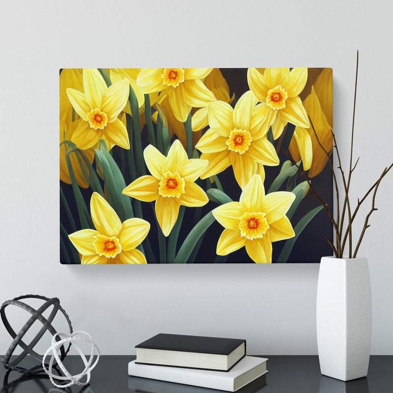 Ultimate Daffodil Flowers - Wrapped Canvas, 35cm H x 50cm W x 3cm D