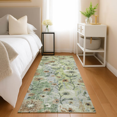 Machine Washable Indoor/Outdoor Chantille ACN2403 Floral Rug