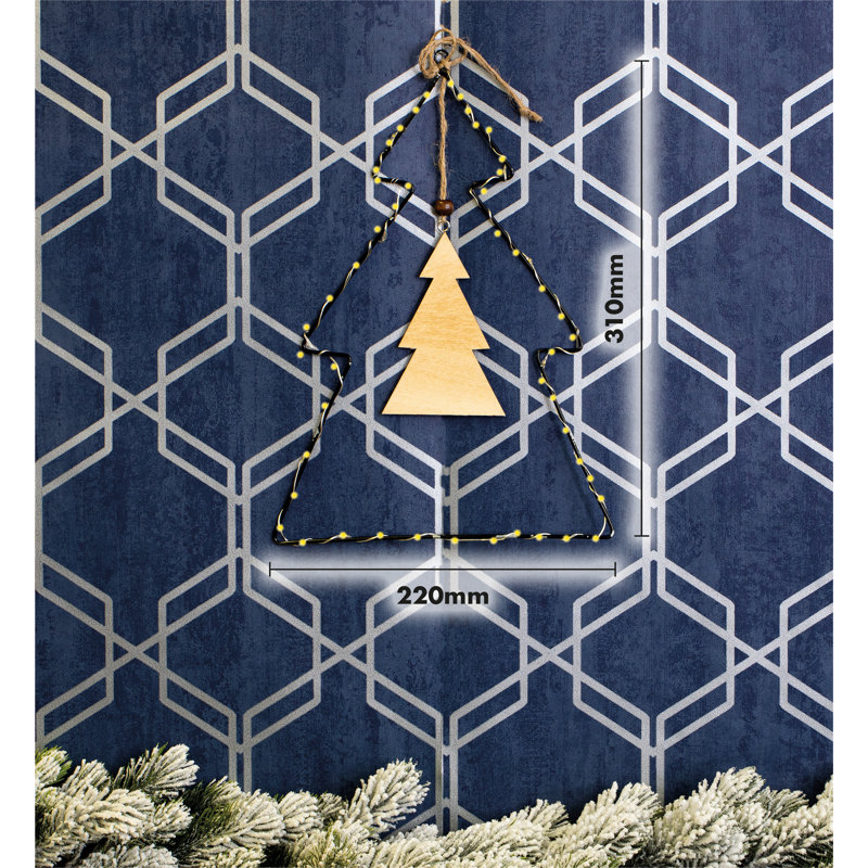 Sallisaw Metal Christmas Silhouette with LED String Lights