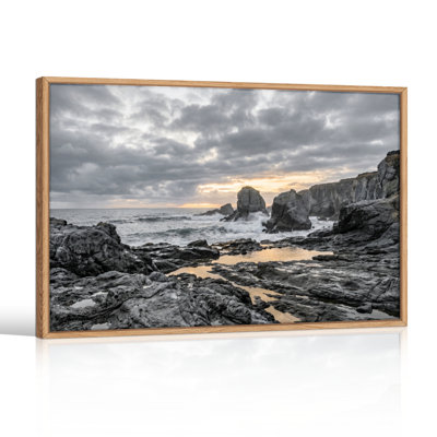 Ensemble de 1 tableau sur toile représentant un paysage côtier