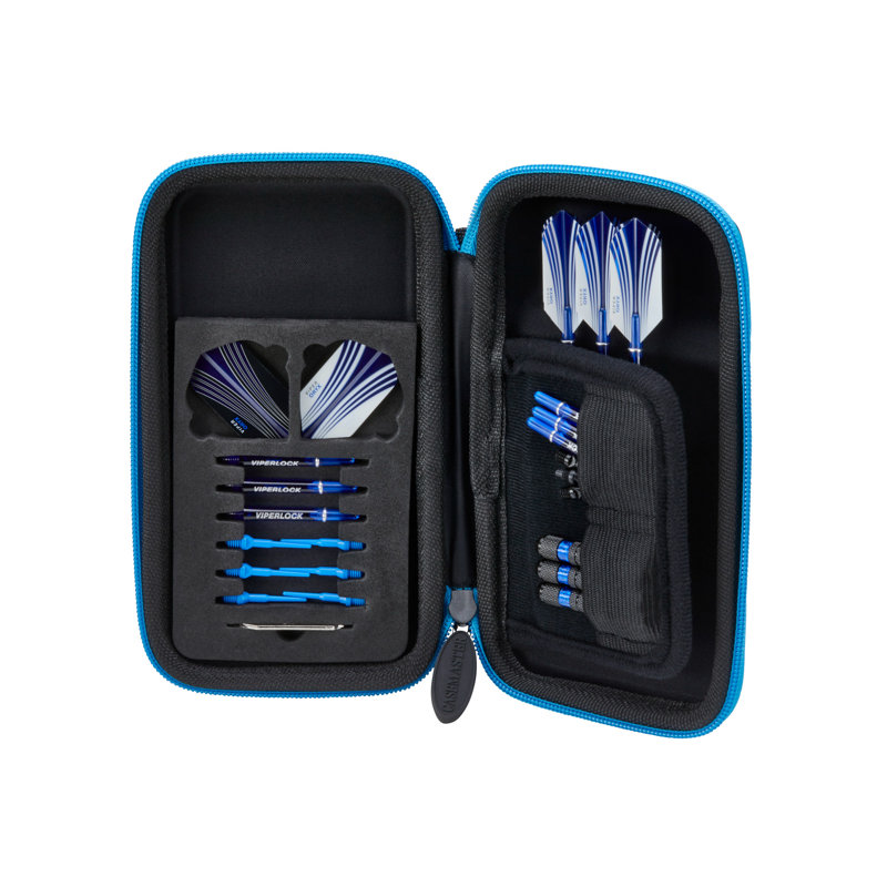 Étui de fléchettes sport avec fermeture à glissière, Bleu