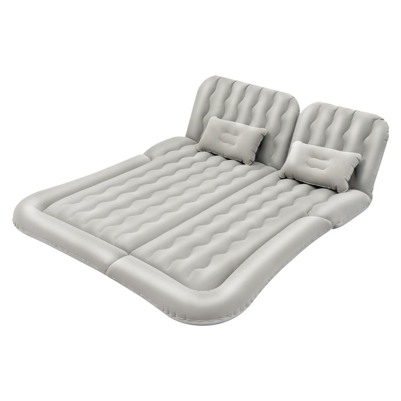Hiltz Car SUV Inflatable Camping Mattress with Air Pump, Gray