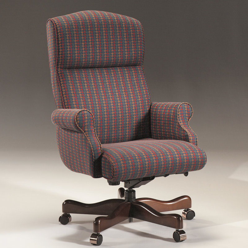 Polyurethane Executive Chair, Cordovan, Walnut, Tilt Lock Not Included