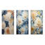 «Garden Bliss Mums» en blanc et bleu - ensemble de 3 décorations murales en métal Mums-594573133