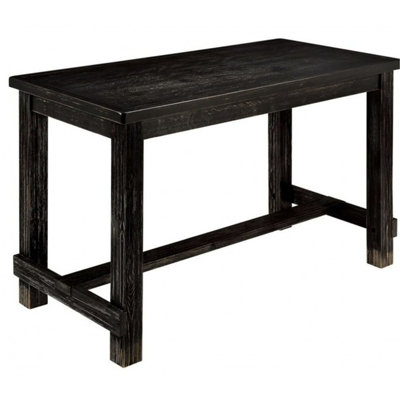 Table en bois massif noir antique Burlington, saveur rustique, centre de table en bois, grain, utilisation
