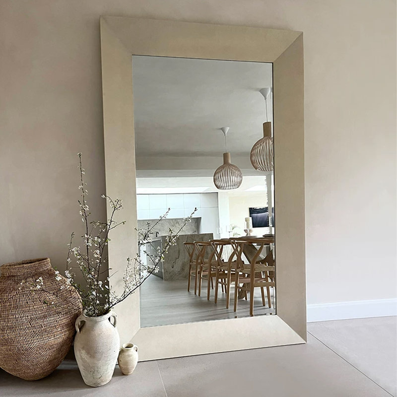 Miroirs rectangulaires pleine longueur en bois manufacturé, 70,87 po x 39,37 po, Argent