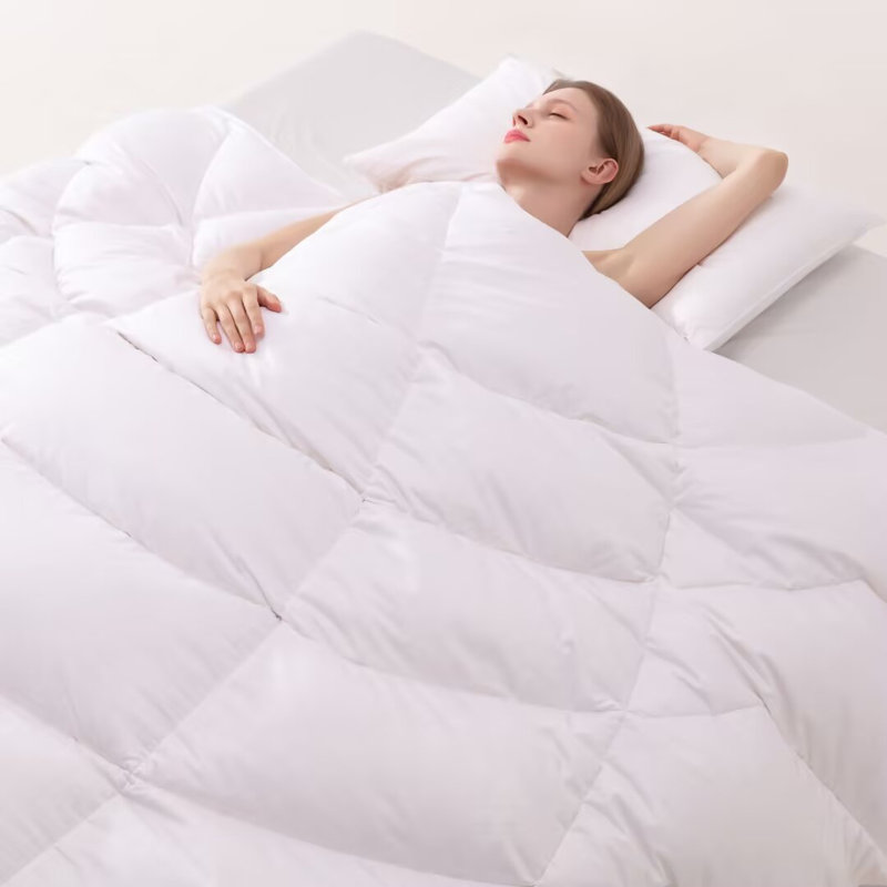 Latitude Run® Premium Goose Feathers Down Comforter, Medium Warm for All Year Round, Twin