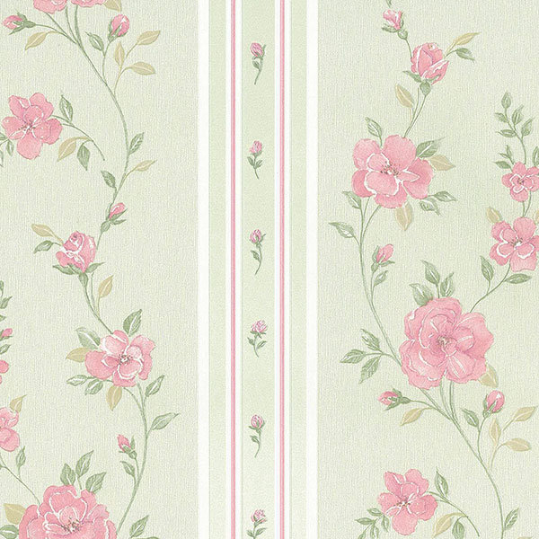 Aife Floral Roll, Green / Pink