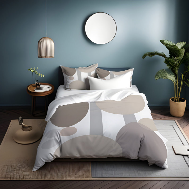 Polyester Abstract Duvet Cover, King Duvet Cover + 2 King Shams