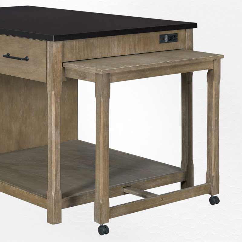 Extendable Dining Table With Storage, Espresso/Natural