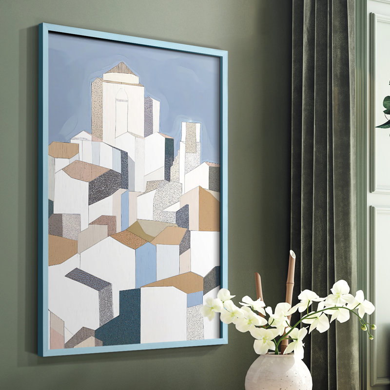 «Abstract XXXII», reproduction encadrée - prête à être accrochée - fabriquée aux États-Unis, H 14 po x l 11 po, Bleu