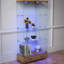 Armoire de rangement en verre et à installation rapide avec 2 grands tiroirs, 4 tablettes, 13 lumières à DEL de couleur pour petits espaces-2003820407