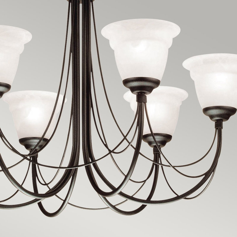 Elba 6 - Light Candle Style Chandelier