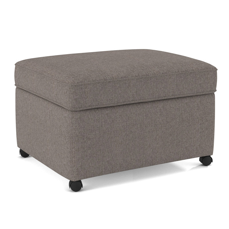 Rika Upholstered Ottoman, Drusky Twig Sustain® Basketweave