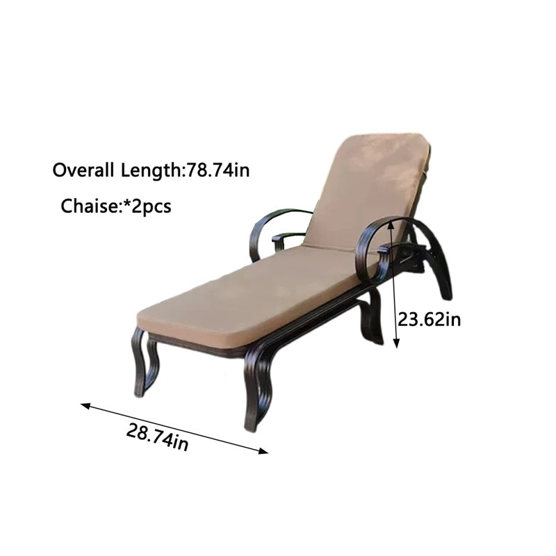 Chaise longue d'extérieur en aluminium
