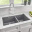 Precis SILGRANIT 33" L X 18" W Double Bowl Undermount Kitchen Sink-14619568