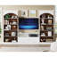 Bibliothèque 70,86 "à 5 niveaux de style rétro blanc et chêne pour salon, bureau, chambre à coucher