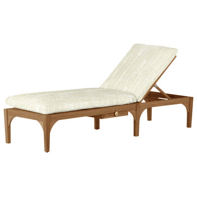 Club Teak 82.38" Long Reclining Single Chaise with Cushions
