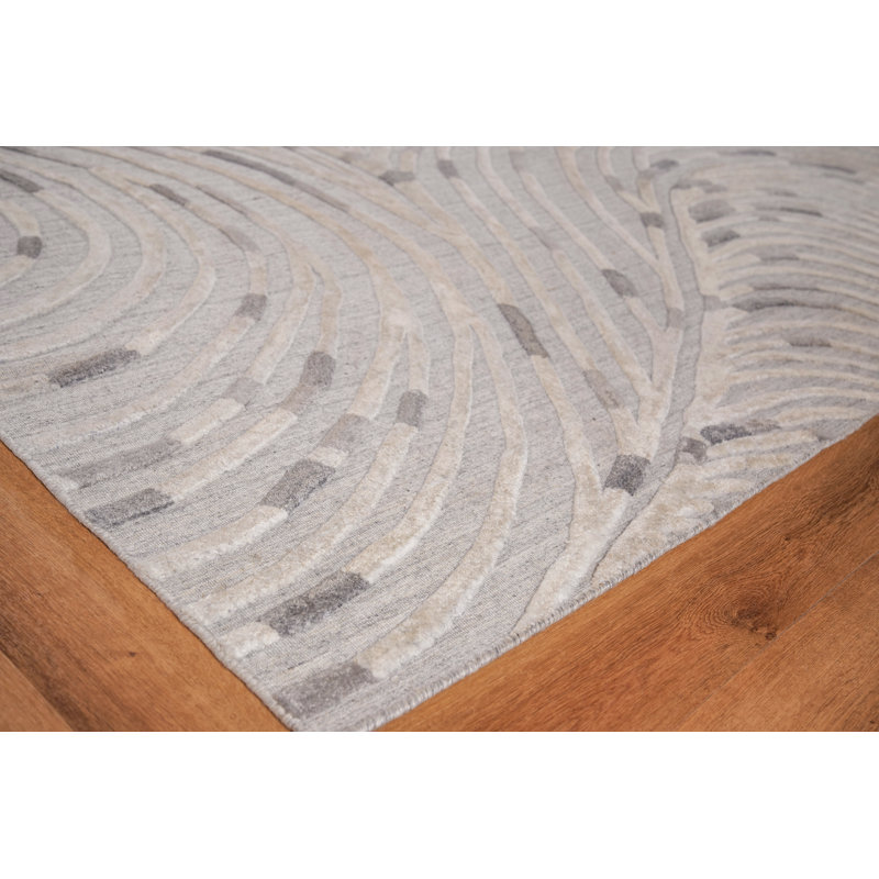 Overture Handmade Hand-Loomed Gray Area Rug, Rectangle 9' x 12'
