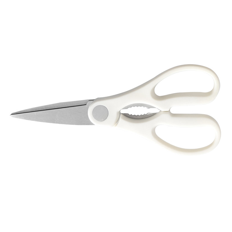 Linen White 14-Piece Stainless Steel Knife Set with Acacia Block