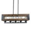 Lustre rectangulaire à 5 lumières avec détails en bois Mcgarry
