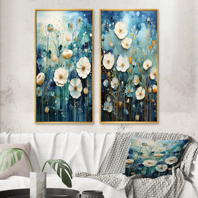 «Blue Tranquil Gardens», 2 pièces sur toile
