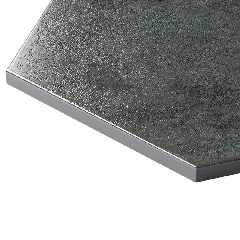 Carreau de porcelaine pour plancher et mur aspect béton poli 9,13 po x 10,51 po Mandalay Hex, Vert