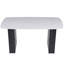 Table de salle à manger rectangulaire moderne en verre trempé avec base en métal à double piédestal et motif en marbre-1170564096-1170564098