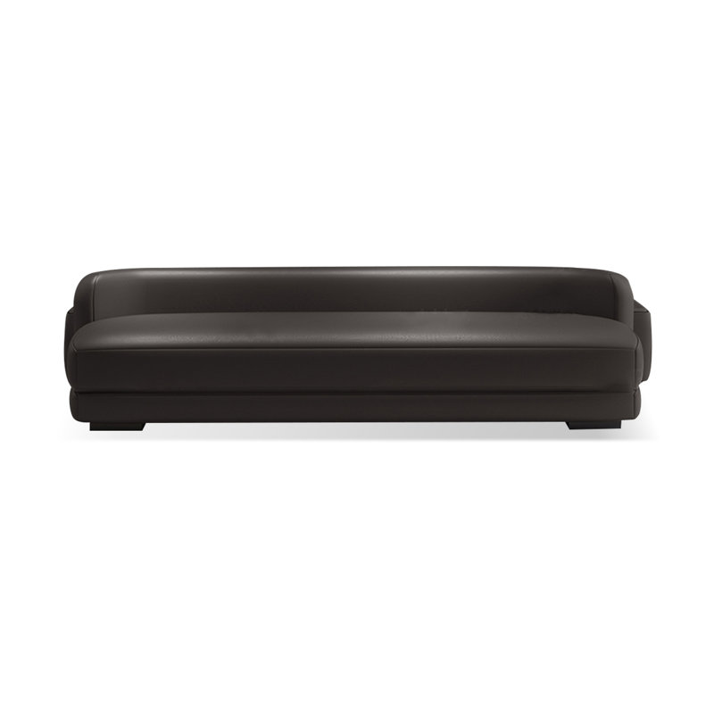 Banc rembourré brun, H 21,65 po x l 70,87 po x P 19,69 po